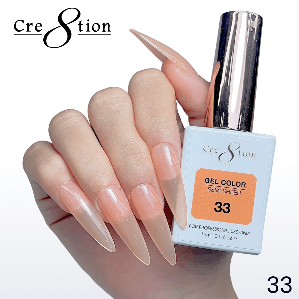 Cre8tion Hema Free Semi-Sheer Collection 0.5oz -  Coral Color