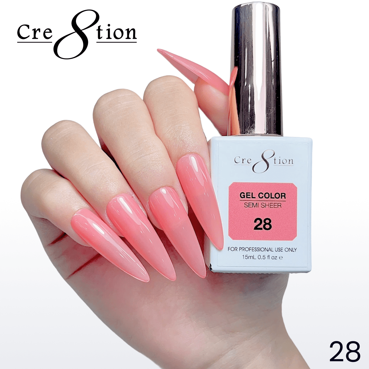 Cre8tion Hema Free Semi-Sheer Collection 0.5oz -  Coral Color