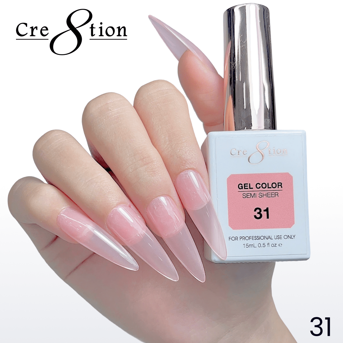 Cre8tion Hema Free Semi-Sheer Collection 0.5oz -  Coral Color