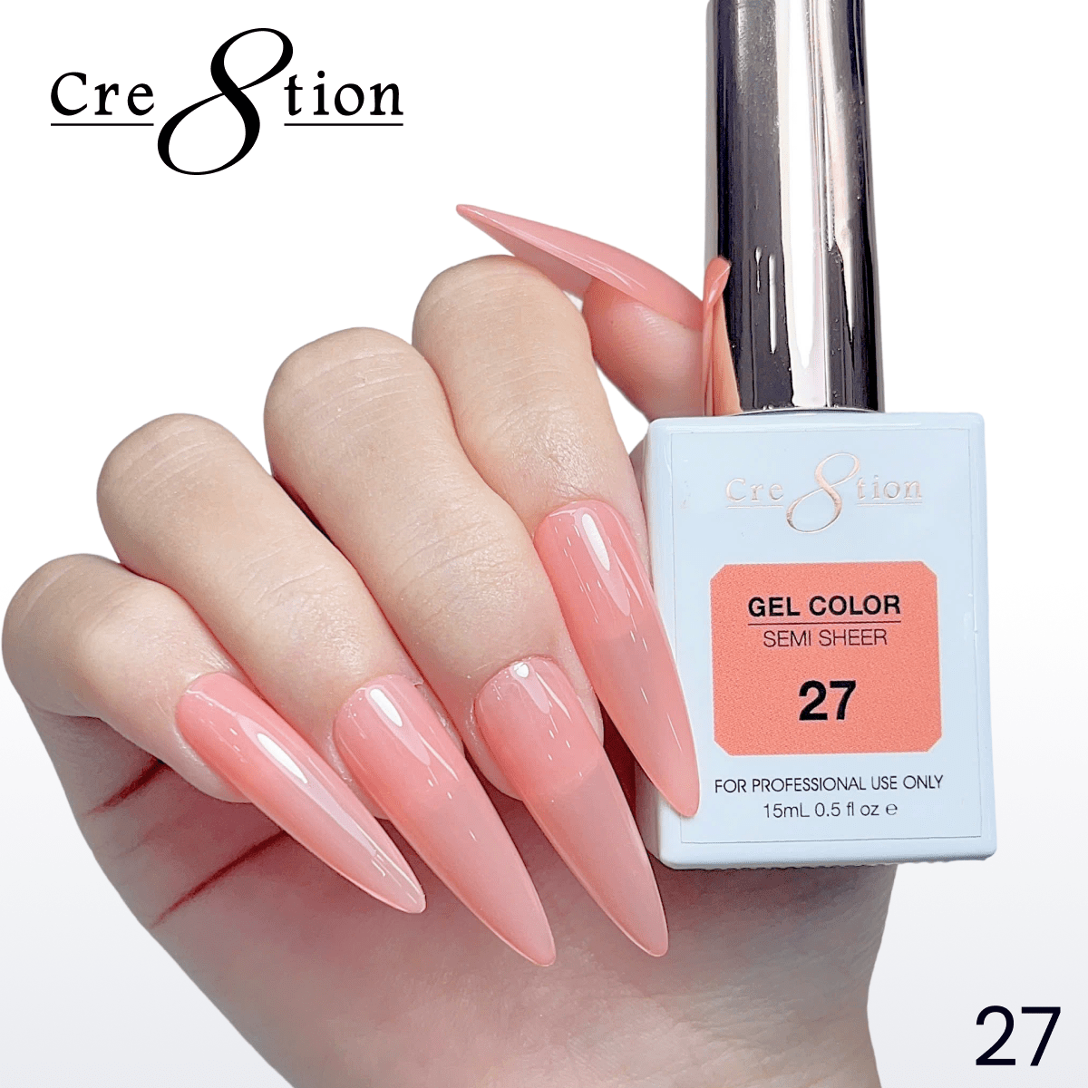 Cre8tion Hema Free Semi-Sheer Collection 0.5oz -  Coral Color