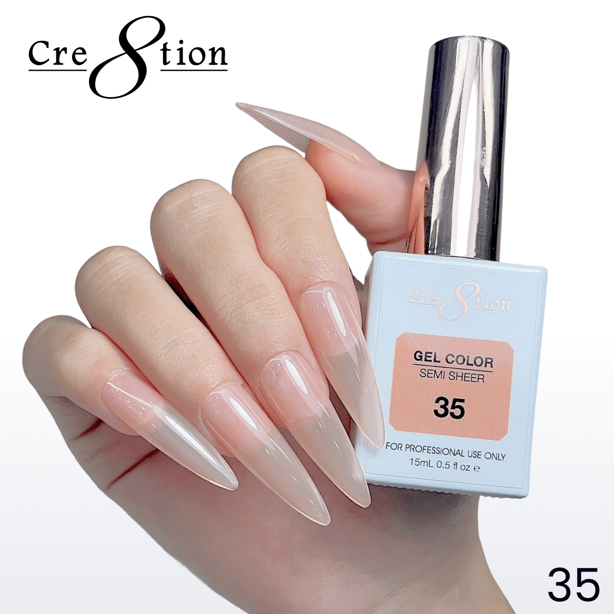 Cre8tion Hema Free Semi-Sheer Collection 0.5oz -  Coral Color