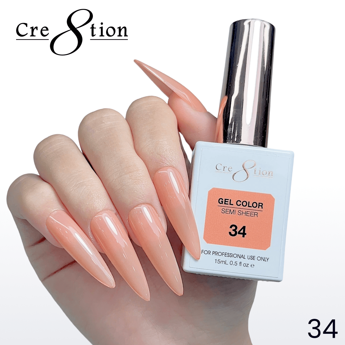 Cre8tion Hema Free Semi-Sheer Collection 0.5oz -  Coral Color