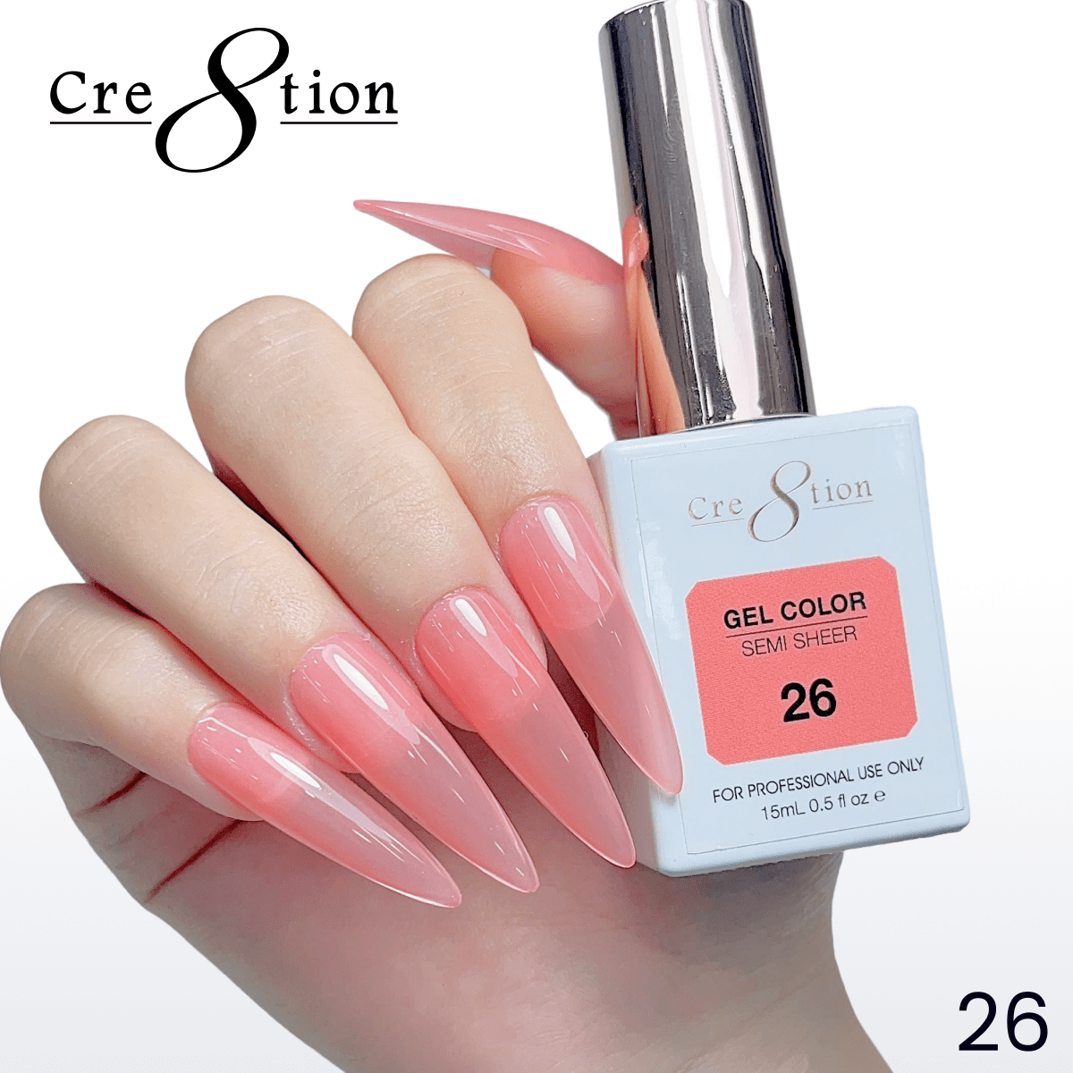 Cre8tion Hema Free Semi-Sheer Collection 0.5oz -  Coral Color