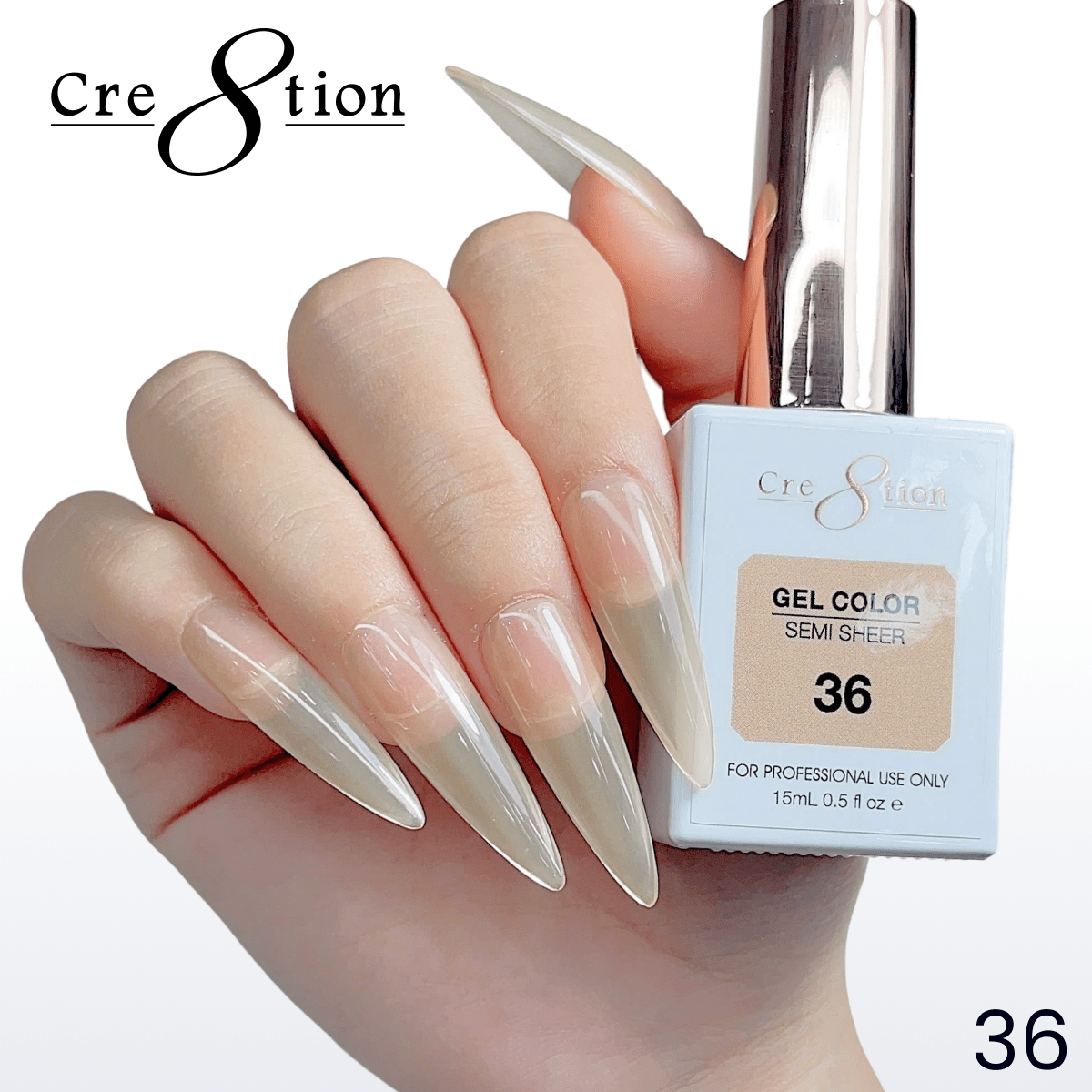 Cre8tion Hema Free Semi-Sheer Collection 0.5oz -  Coral Color