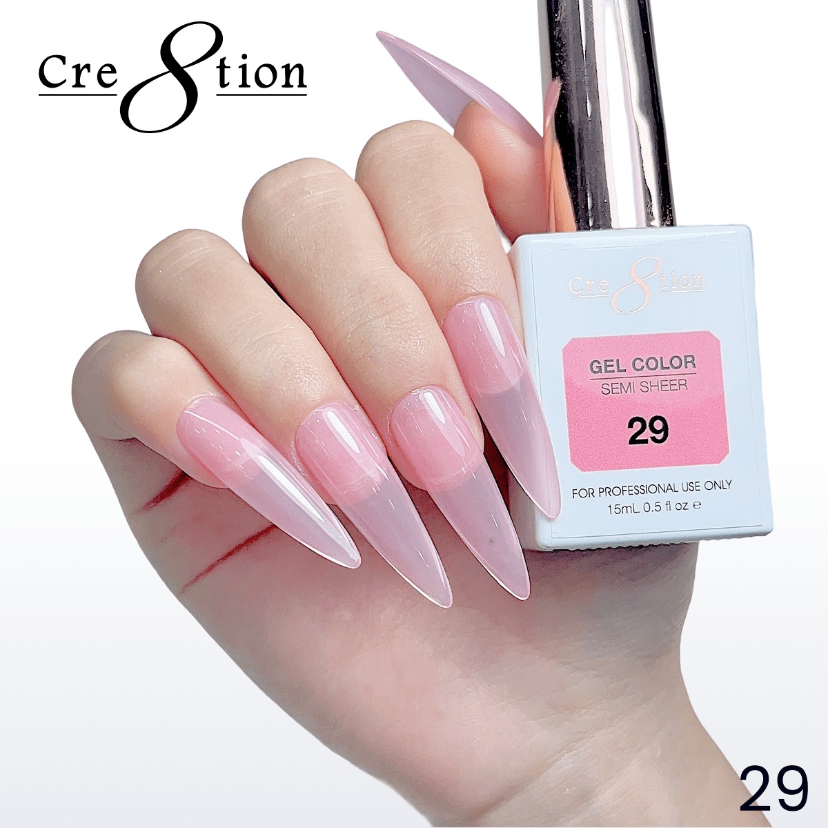 Cre8tion Hema Free Semi-Sheer Collection 0.5oz -  Coral Color