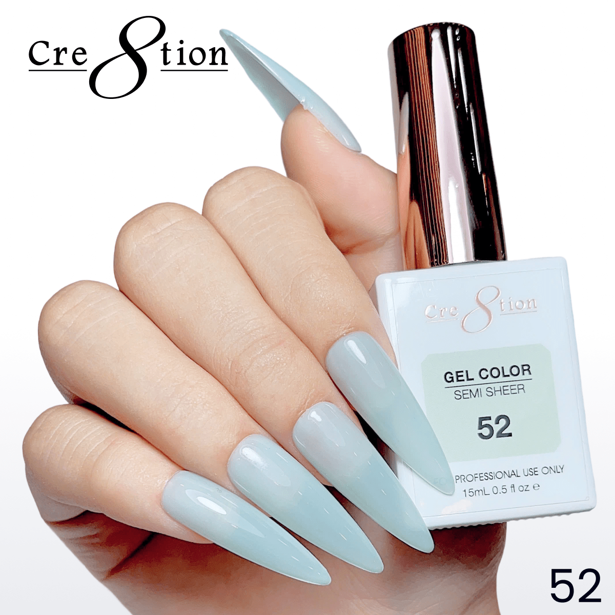 Cre8tion Hema Free Semi-Sheer Collection 0.5oz - Mint Sky Color