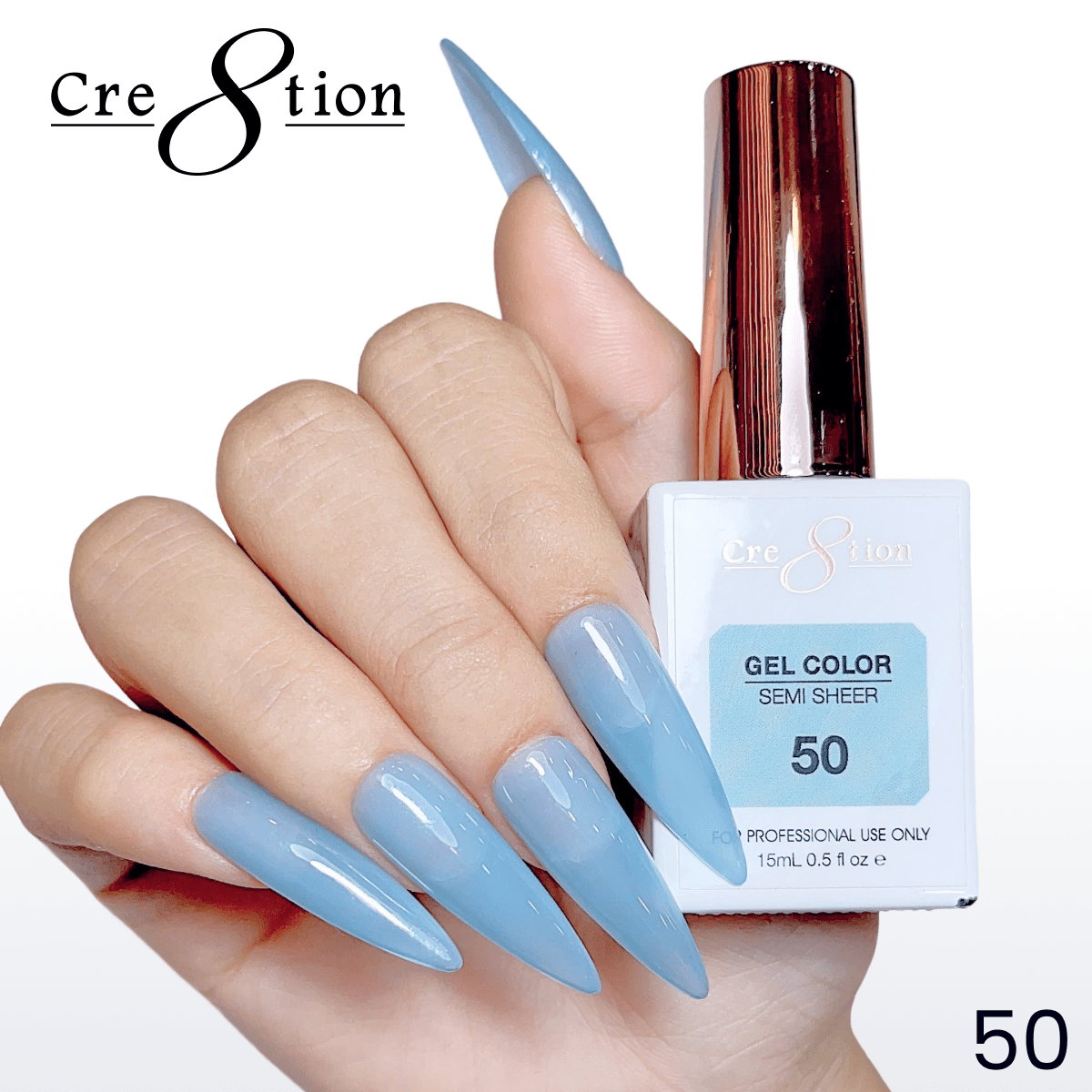 Cre8tion Hema Free Semi-Sheer Collection 0.5oz - Mint Sky Color