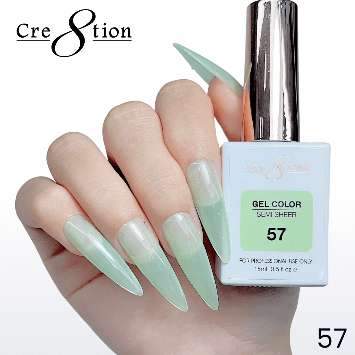 Cre8tion Hema Free Semi-Sheer Collection 0.5oz - Mint Sky Color