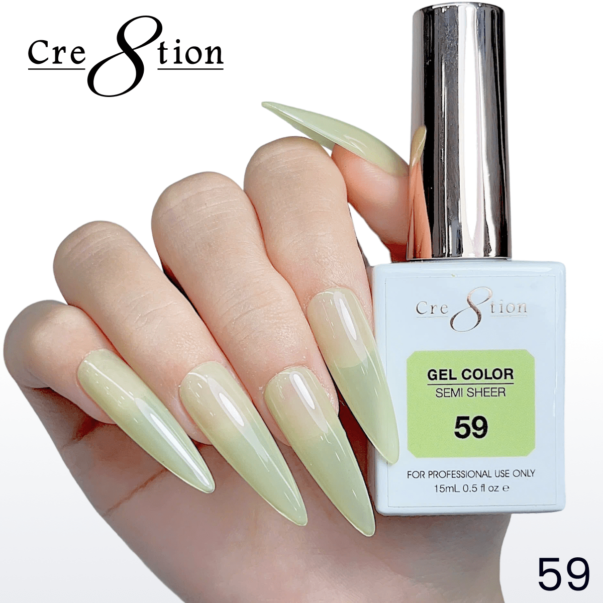 Cre8tion Hema Free Semi-Sheer Collection 0.5oz - Mint Sky Color