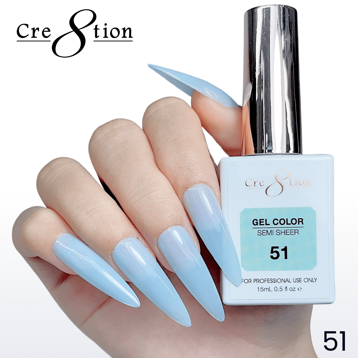 Cre8tion Hema Free Semi-Sheer Collection 0.5oz - Mint Sky Color