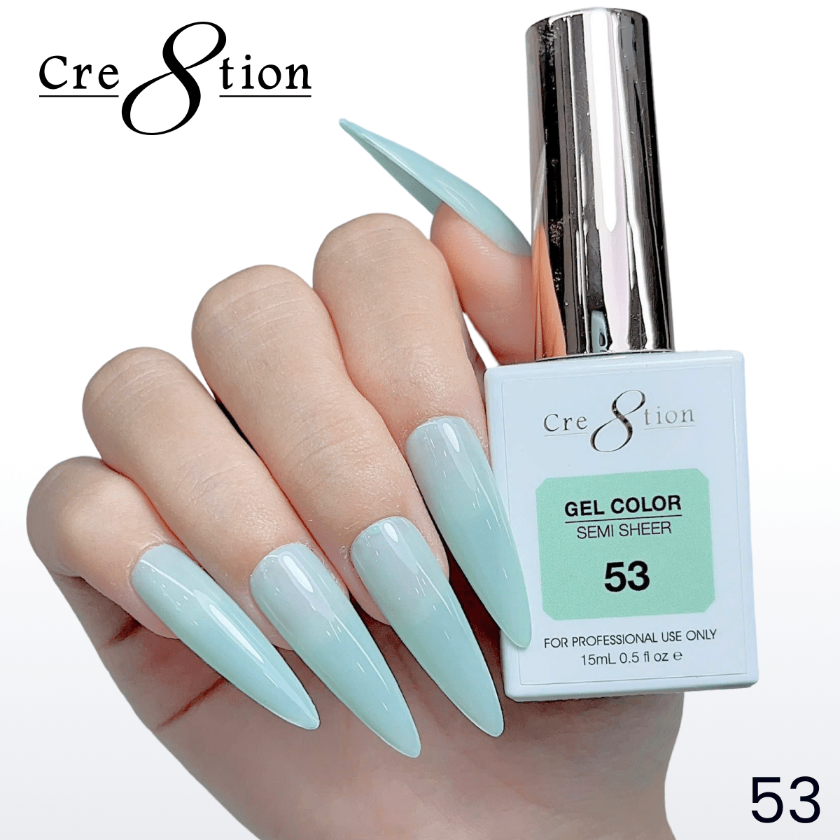 Cre8tion Hema Free Semi-Sheer Collection 0.5oz - Mint Sky Color
