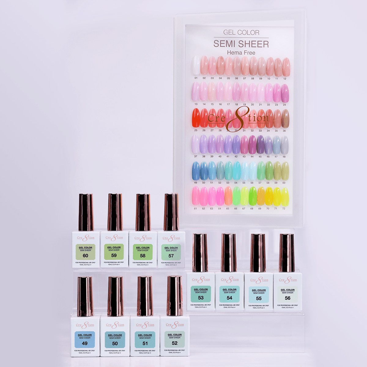 Cre8tion Hema Free Semi-Sheer Collection 0.5oz - Mint Sky Color