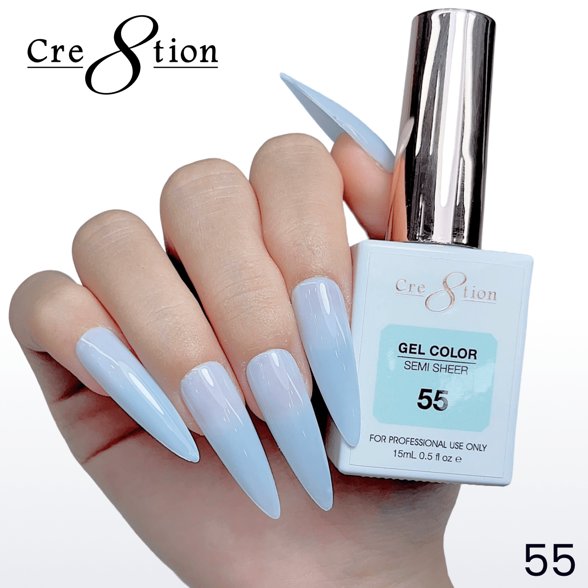 Cre8tion Hema Free Semi-Sheer Collection 0.5oz - Mint Sky Color
