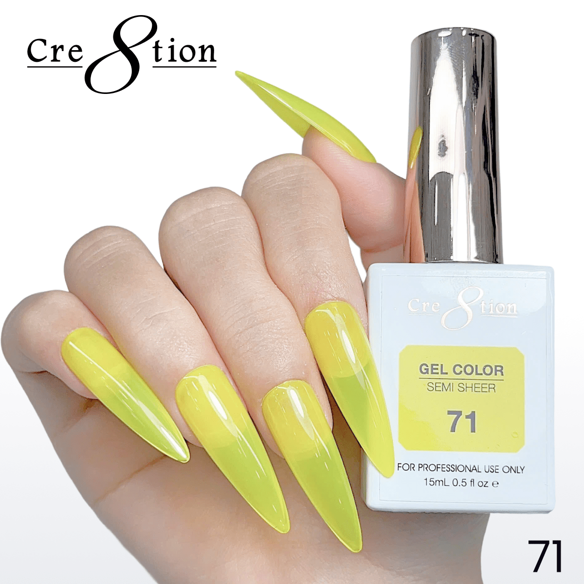 Cre8tion Hema Free Semi-Sheer Collection 0.5oz - Neon Color