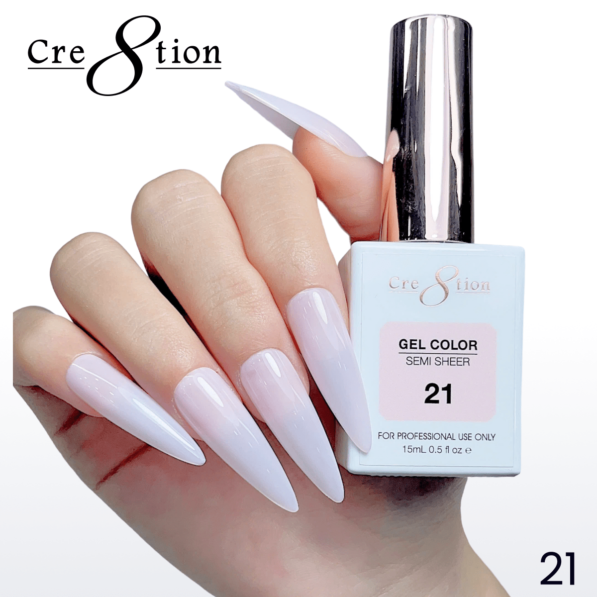 Cre8tion Hema Free Semi-Sheer Collection 0.5oz - Pink Color