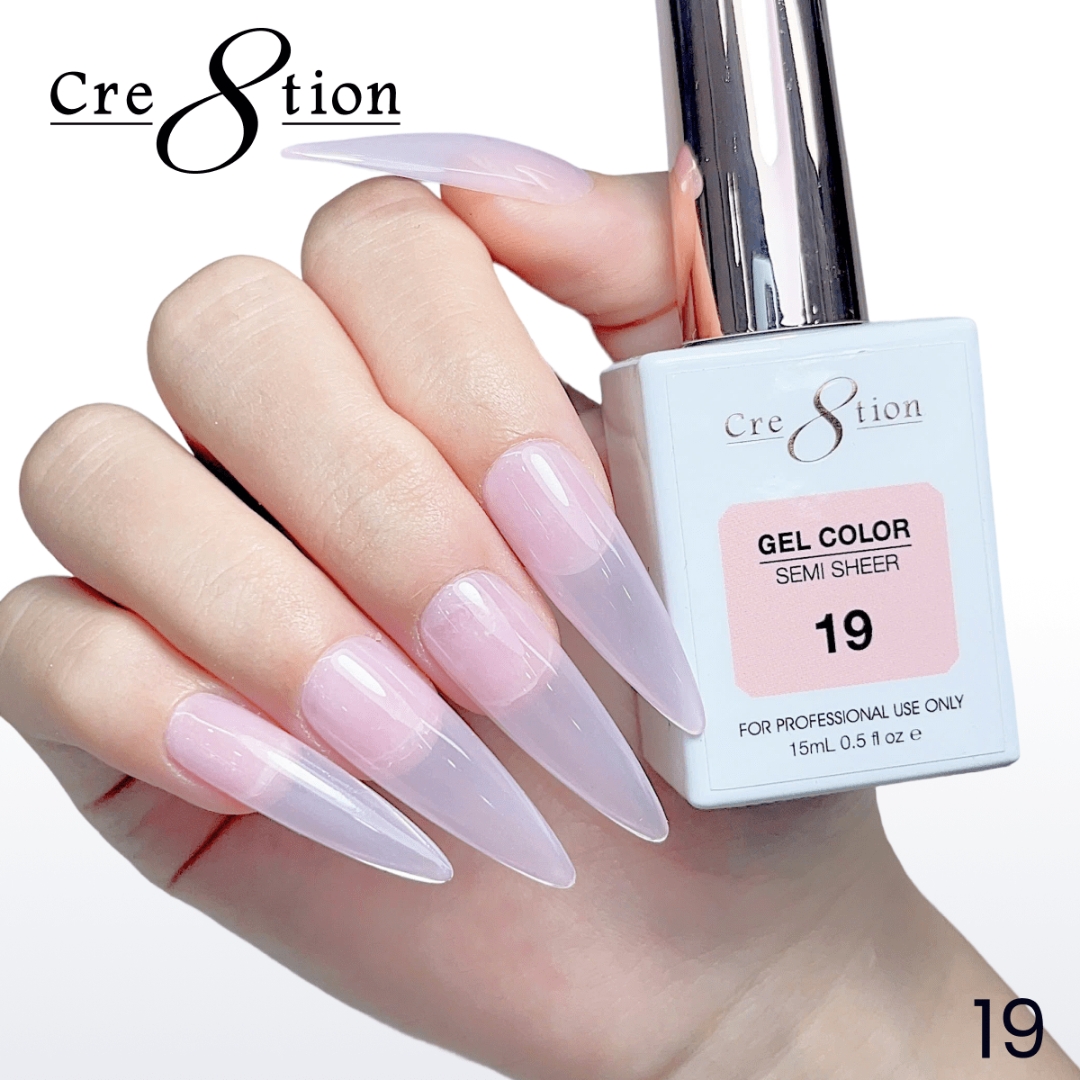 Cre8tion Hema Free Semi-Sheer Collection 0.5oz - Pink Color