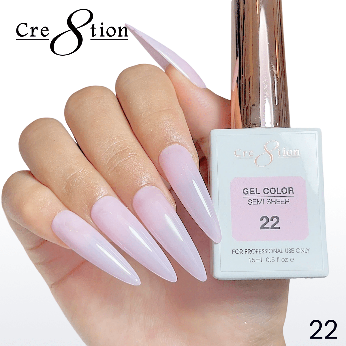 Cre8tion Hema Free Semi-Sheer Collection 0.5oz - Pink Color