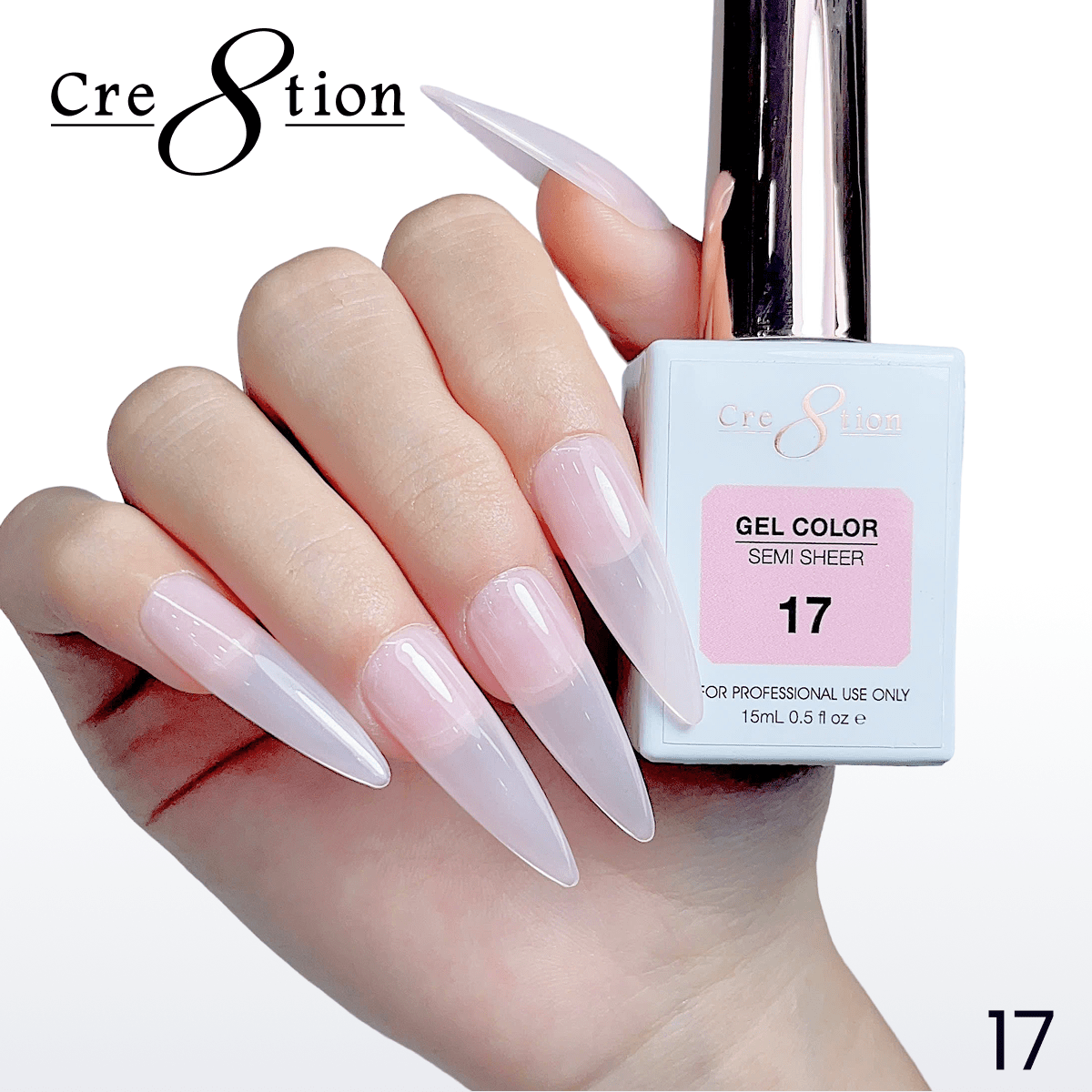Cre8tion Hema Free Semi-Sheer Collection 0.5oz - Pink Color