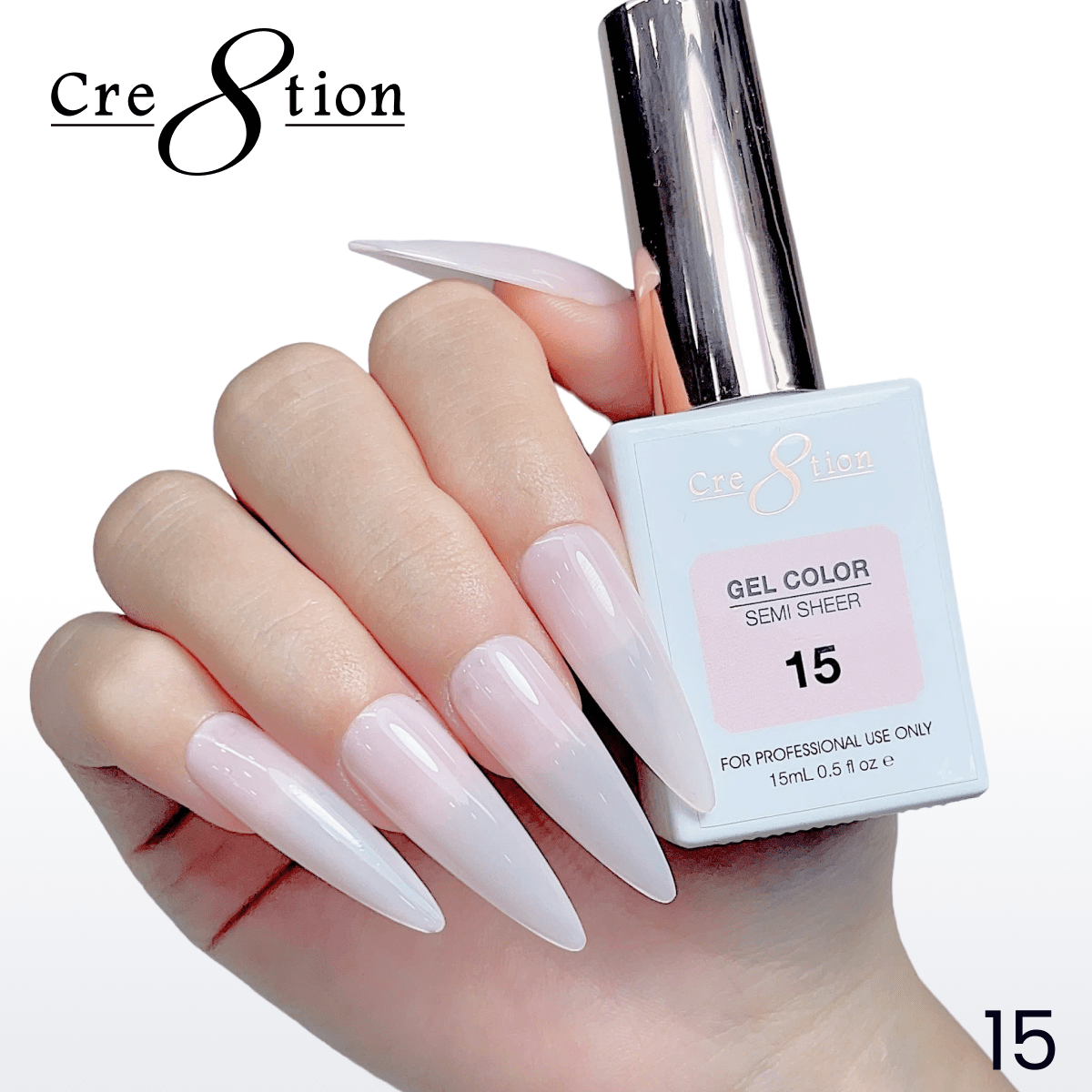 Cre8tion Hema Free Semi-Sheer Collection 0.5oz - Pink Color