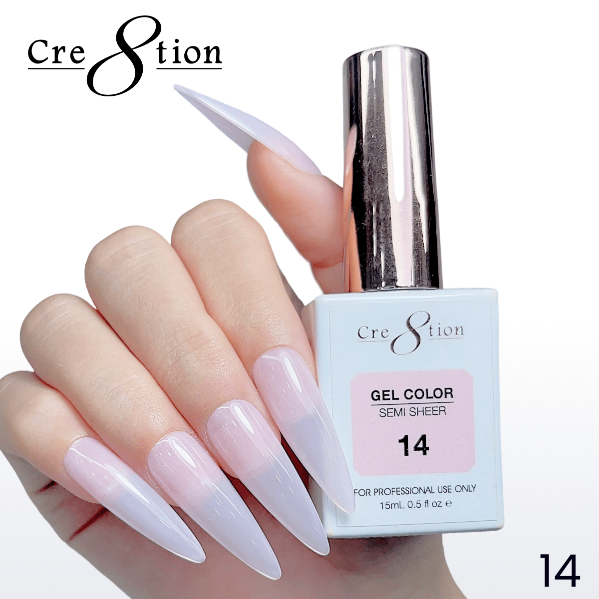 Cre8tion Hema Free Semi-Sheer Collection 0.5oz - Pink Color