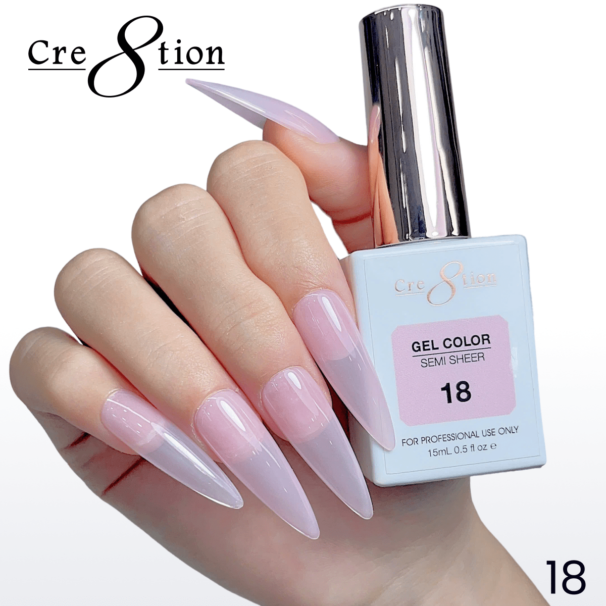 Cre8tion Hema Free Semi-Sheer Collection 0.5oz - Pink Color