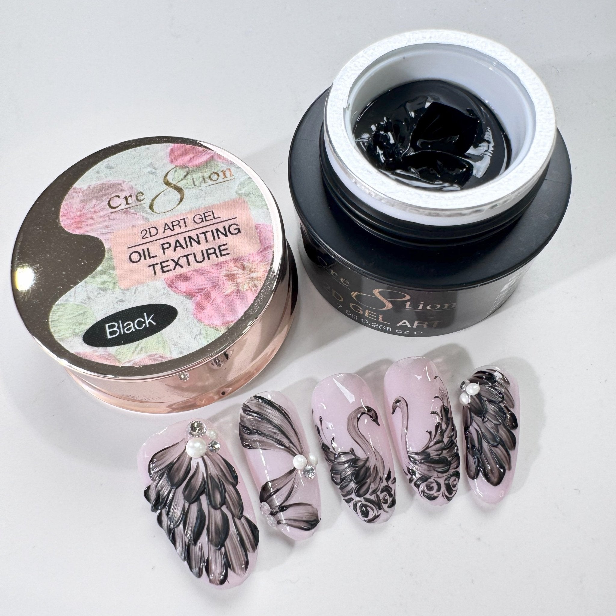 Cre8tion Nail 2D Canvas Painting Gel 0.26oz Black