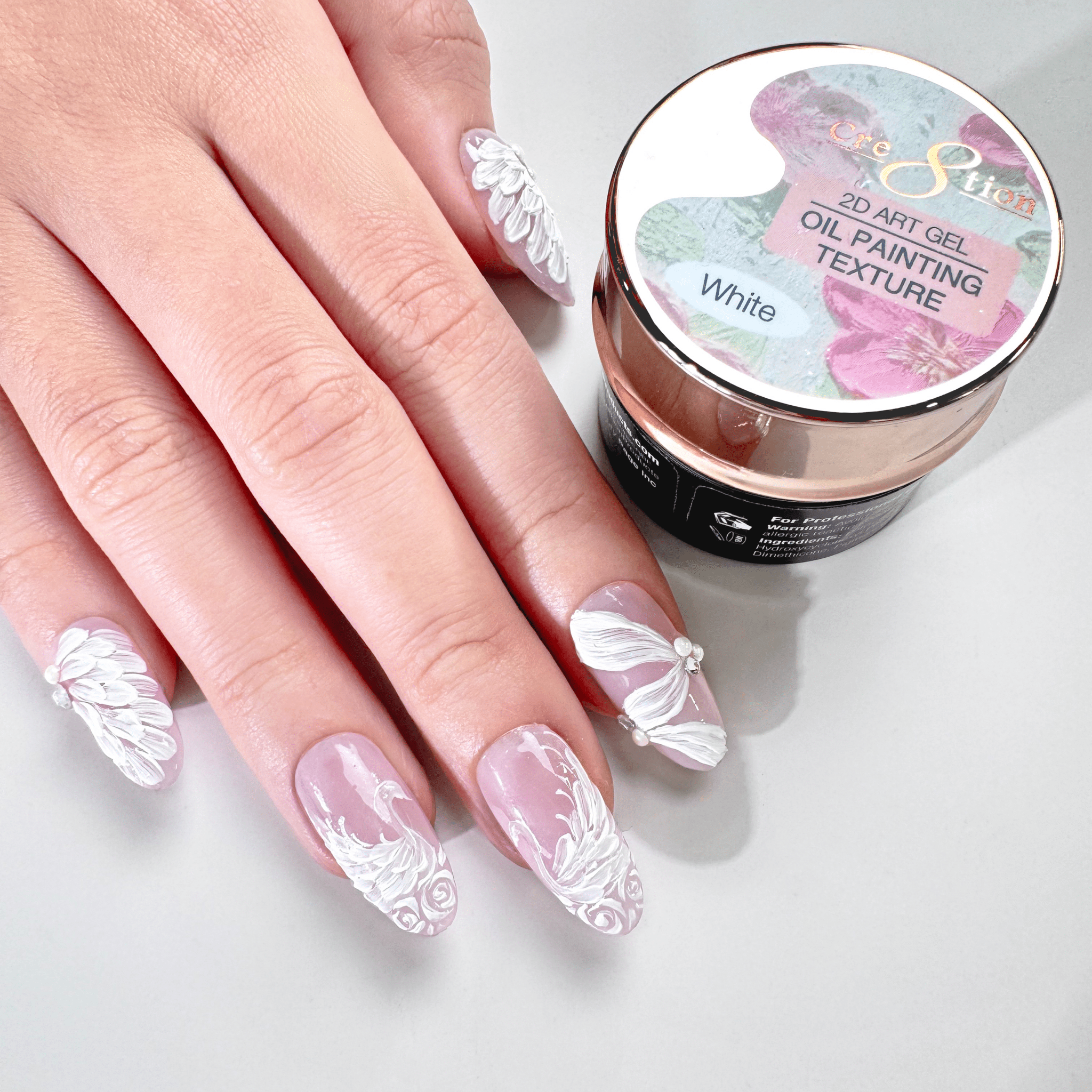 Cre8tion Nail 2D Canvas Painting Gel 0.26oz White