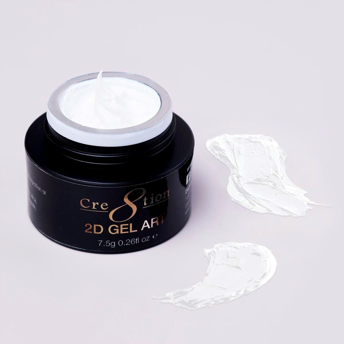 Cre8tion Nail 2D Canvas Painting Gel 0.26oz White