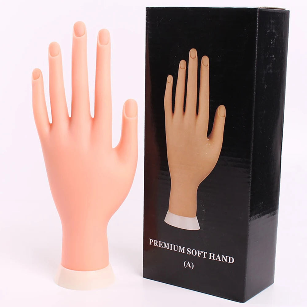 Silicone Nail Practice and Training Hand Made by Flexible and Soft Plastic