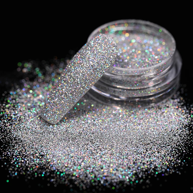 Iridescent Nail Glitter Powder small jar 1gram many colors