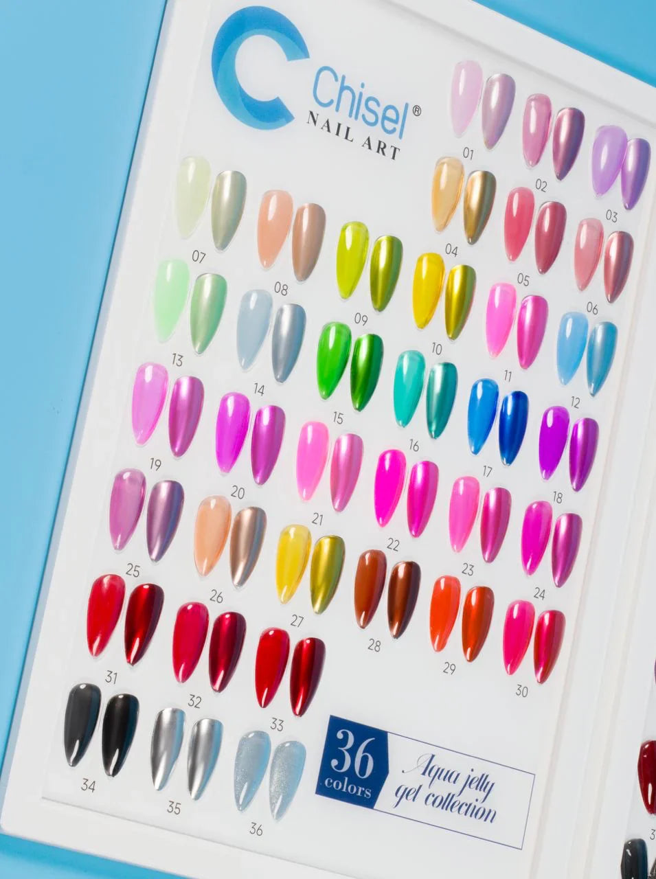 Chisel Aqua Jelly Gel Collection 36 Color -  Free sample + Magnet
