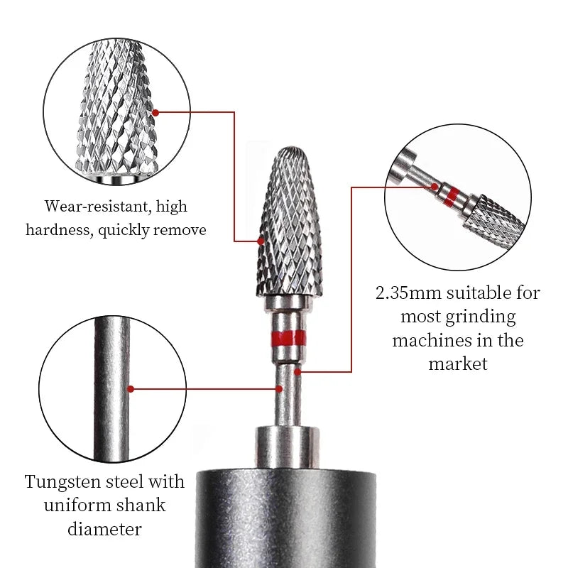 Nail Drill Bit 3/32 Inch Different Grind and Shape (60 Bits Variants)