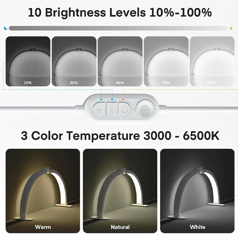 Nail Light Manicure LED Lamp Desktop Fill Light for Nail Half-Moon-Shaped LED Light for Nail Foldable With Phone Holder