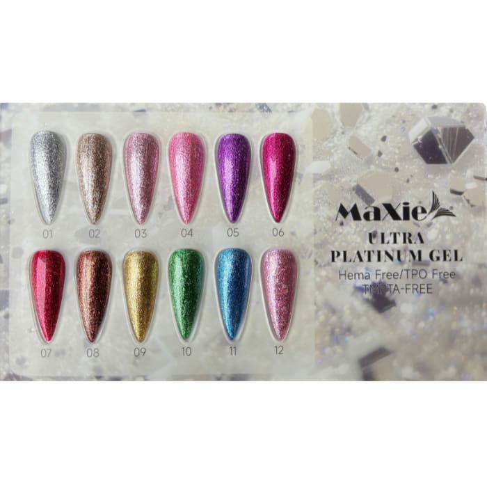 MaXie - Ultra Platinum Glitter Collection – 12 Colors (Hema + TPO Free)