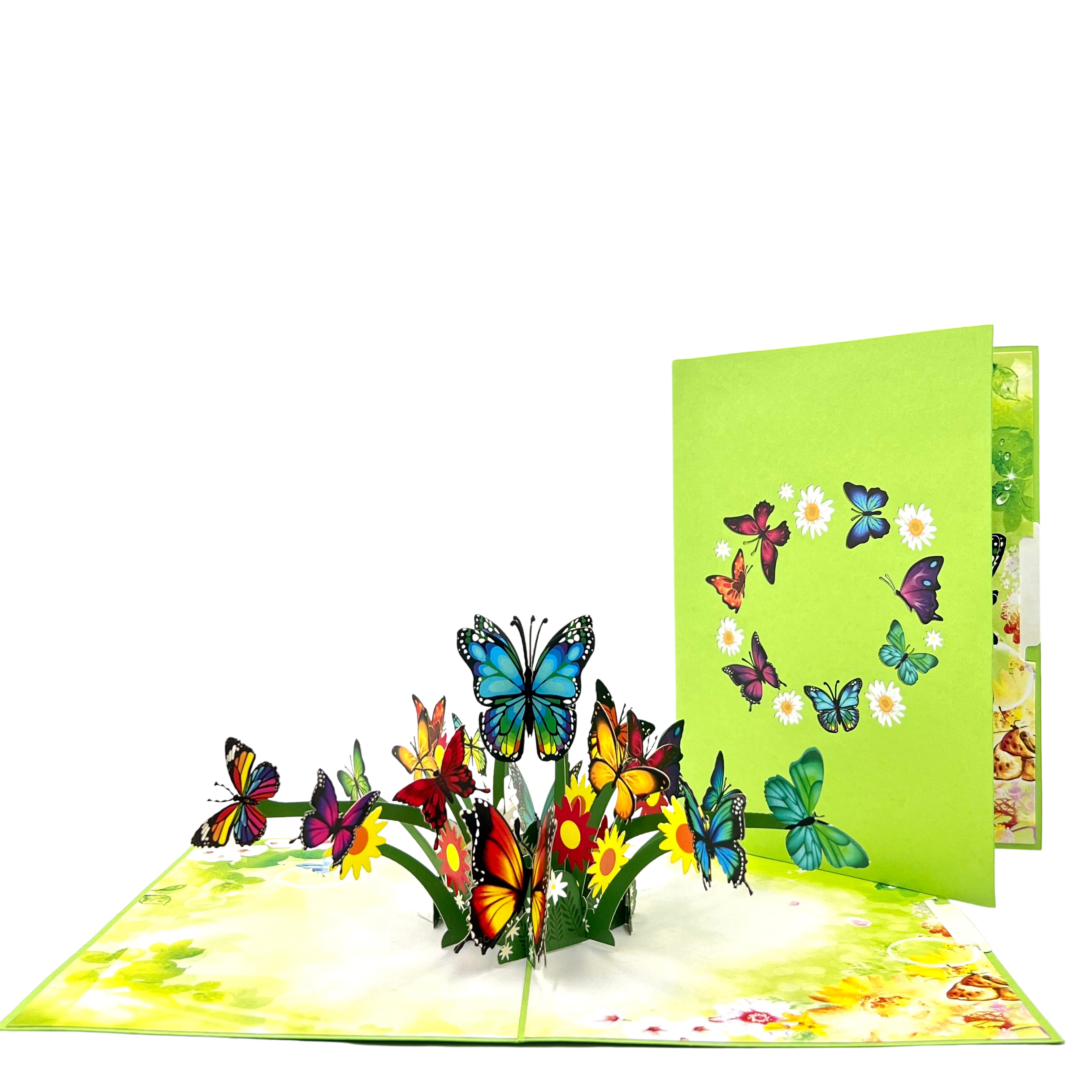 Pop Up Greeting Card Flower Garden Butterfly Card Pop-Up Card Blossoming Card Colorful Card Spring Card Flowers Card Nature Lover Gift