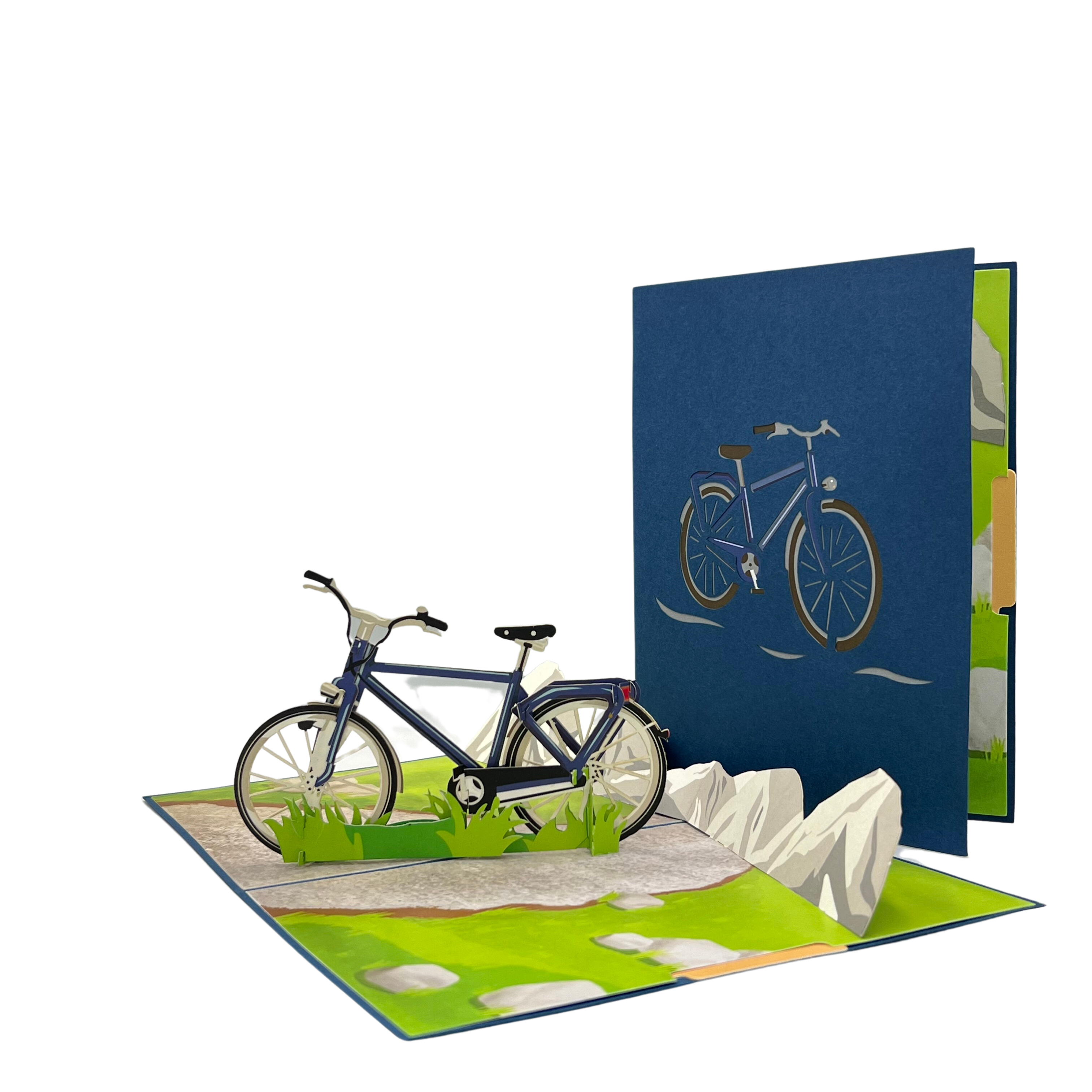 Pop Up Greeting Card Adventure Bicycle Nature Outdoor Camping Card Thank You Birthday Gift for Nature Bike Lover For Mom Dad Family Friend