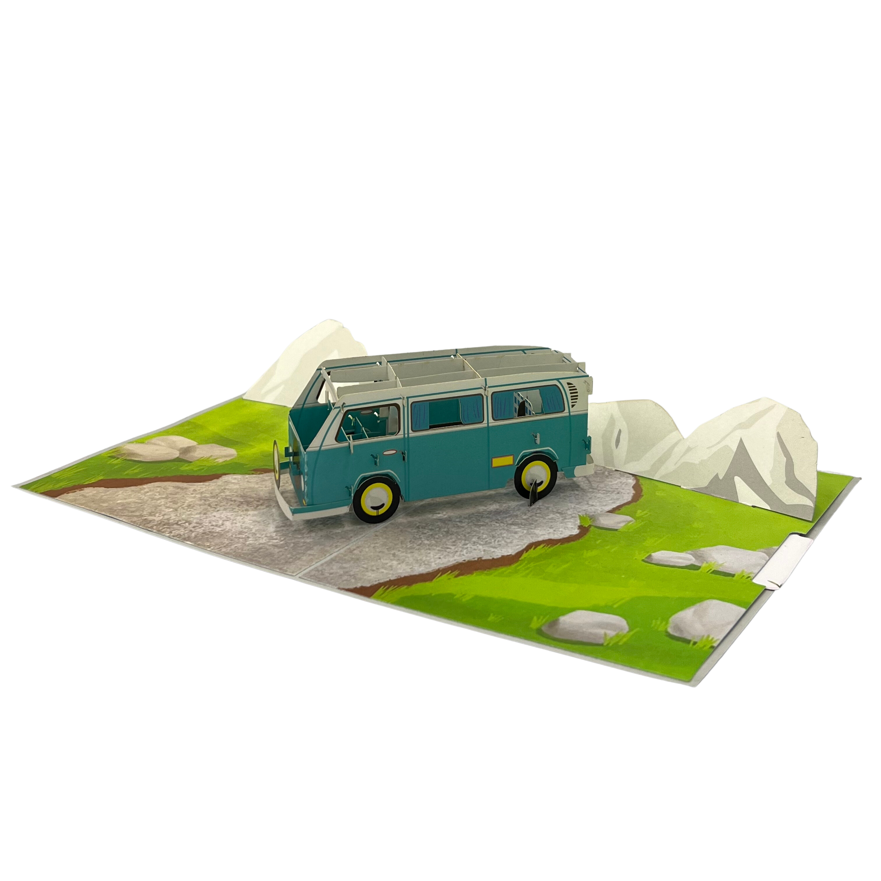 Pop Up Greeting Card Camper Van Nature Outdoor Card, Gift for Dad, Fathers Day Card, Adventure Card, Road Trip Card, Classic Vehicle card