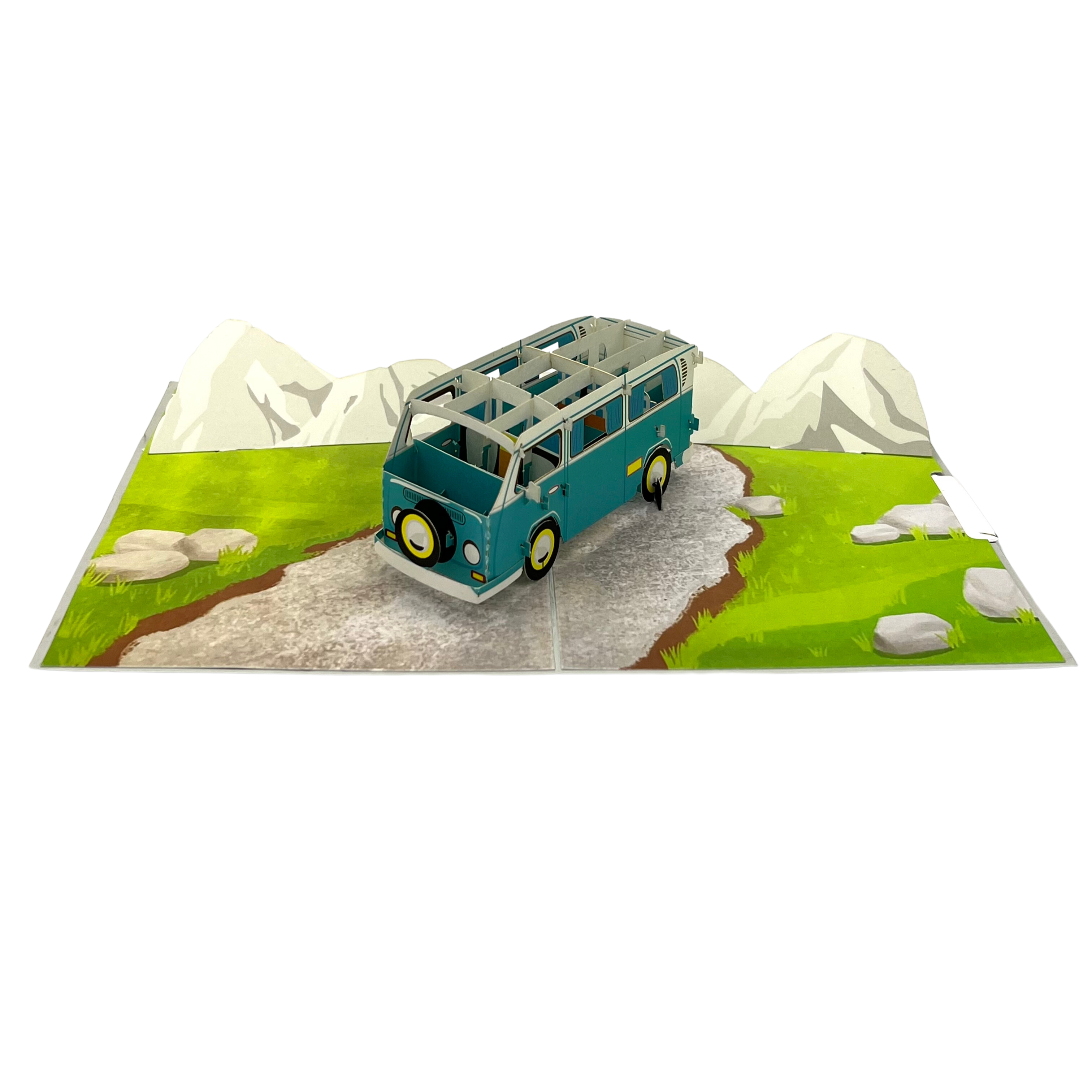 Pop Up Greeting Card Camper Van Nature Outdoor Card, Gift for Dad, Fathers Day Card, Adventure Card, Road Trip Card, Classic Vehicle card