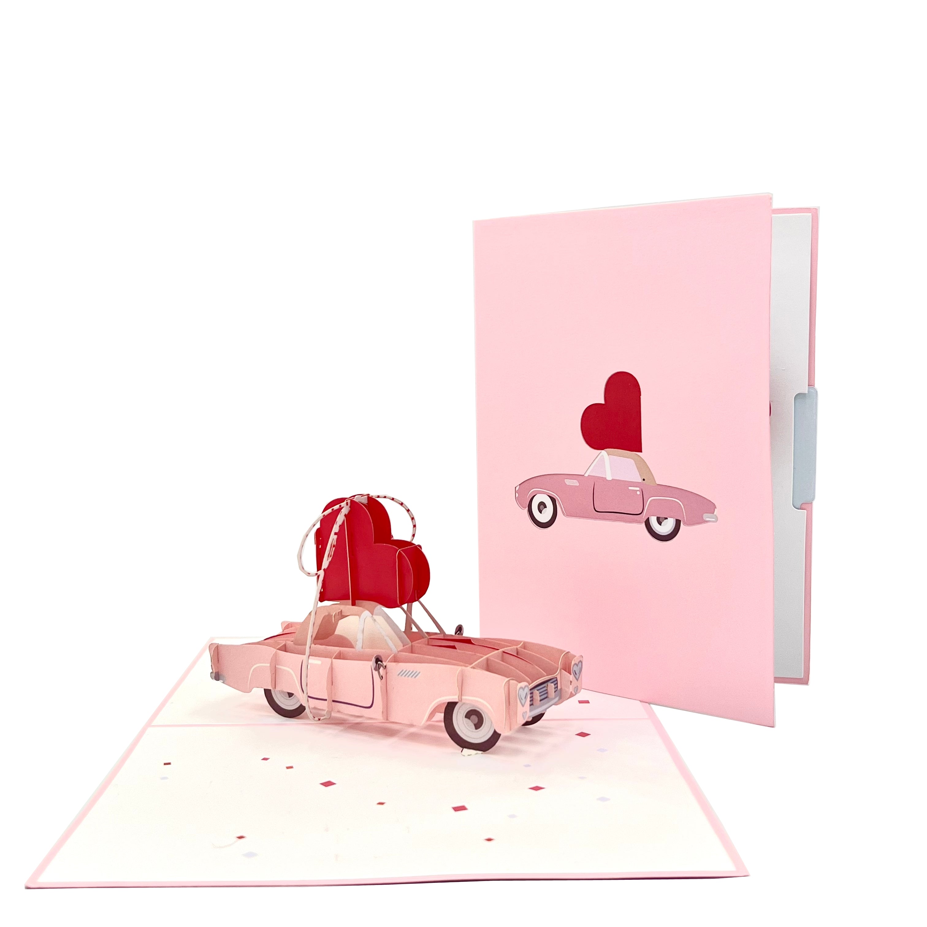 Pop Up Greeting Card Honey Moon Love Vintage Vehicle Wedding Gift Invitation Card Congratulation Card Engagement Elopement Proposal Gift