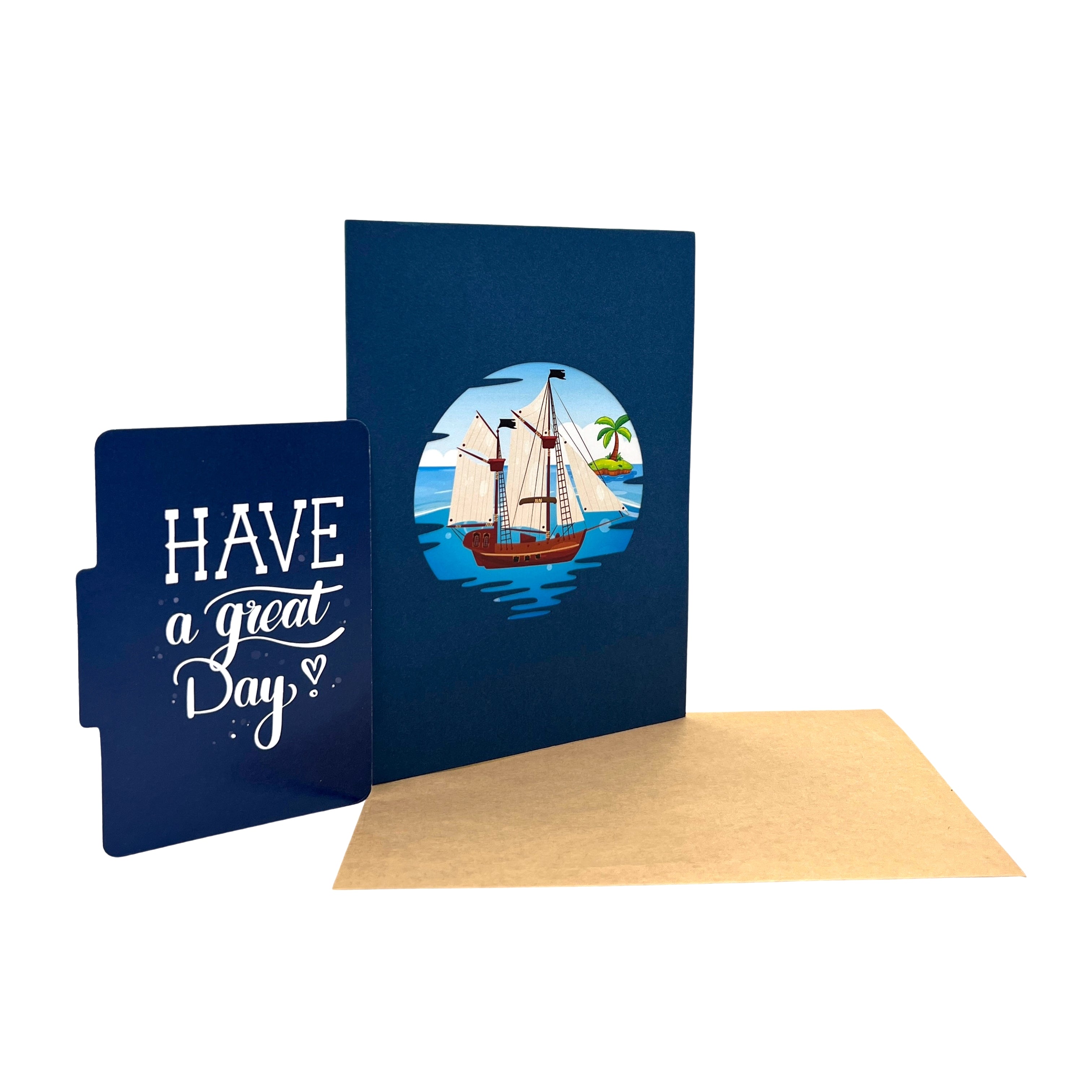 Pop Up Greeting Card The Pirate Ship Adventure Sailing Voyage Boat Cartoon Kid Card Birthday Thank You Card Gift for Children Kid Teenager