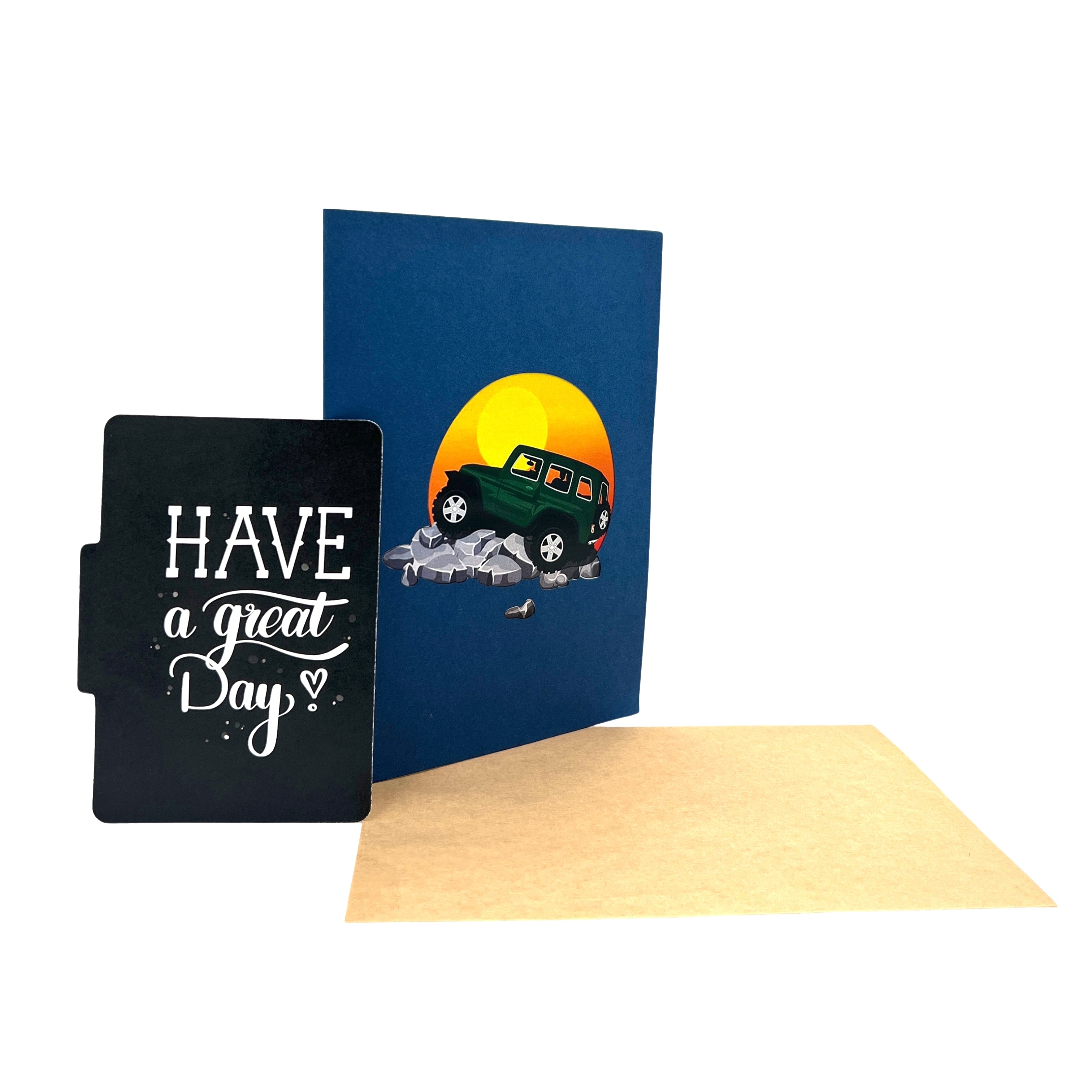 Pop Up Greeting Card Off road Adventure Overland SUV Jeep Lover Nature Card Road Trip Birthday Thank you Gift for Father Husband Boy Friend