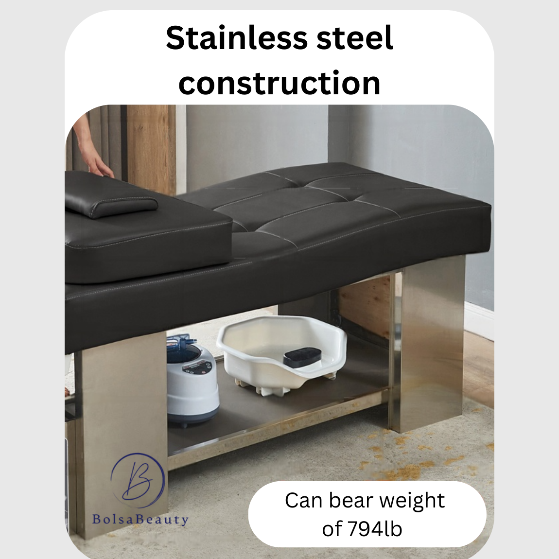 BolsaBeauty - Therapy Shampoo Bed Stainless Steel (NEW 2025)
