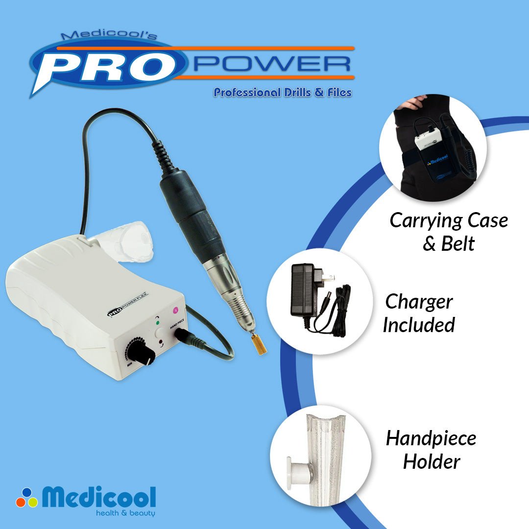 Medicool - Pro Power Flex Portable Rechargeable Filing Machine 30,000 RPM Drill (White)