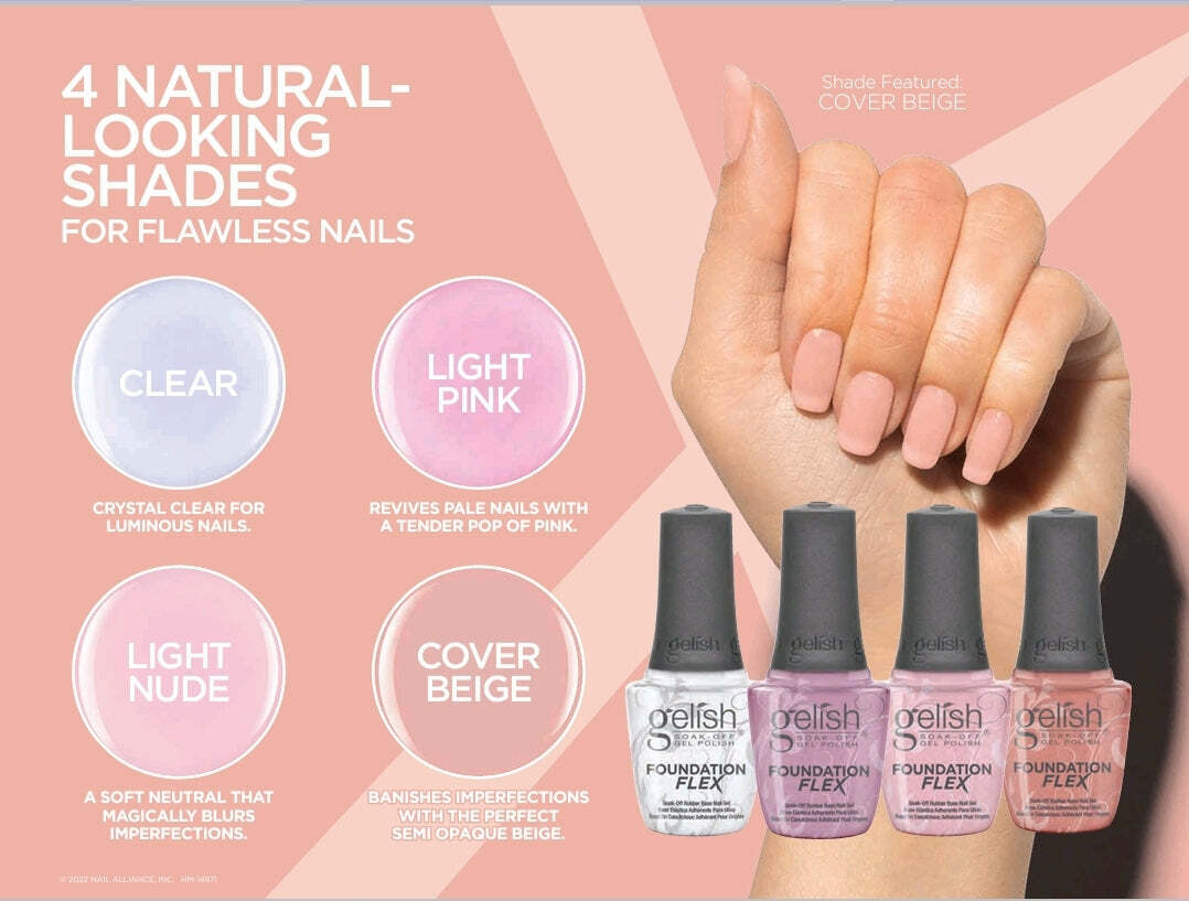 Gelish - Foundation Flex 15ml (Clear, Pink, Nude, Beige)